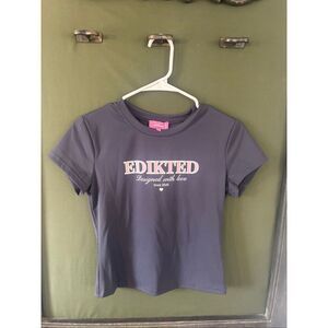 EDKITED “with love” Navy Top NWT Size Large